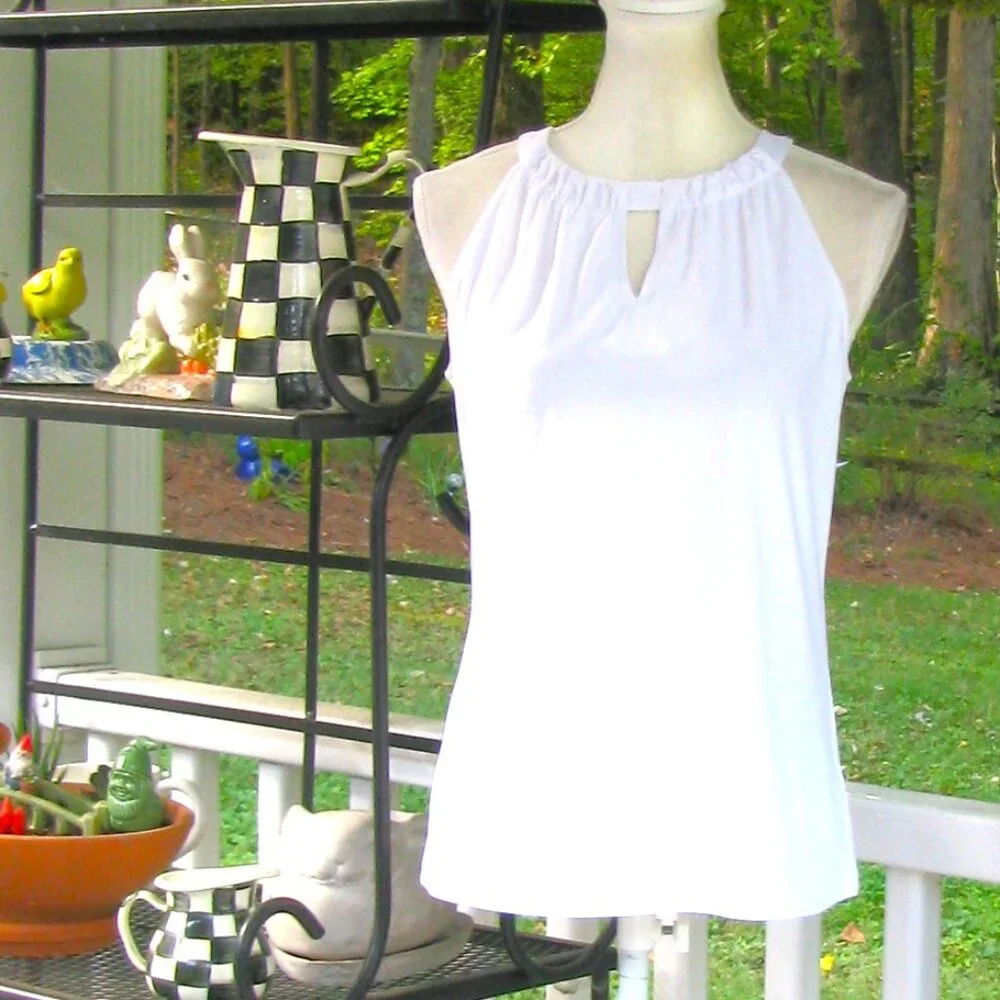 NWT Jude Connally Claire top shirt sleeveless pullover soft style Small luxury - Picture 3 of 7